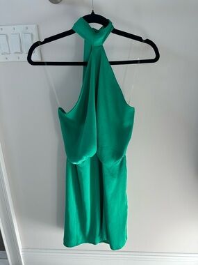 Green Halter Neck Women's Dress